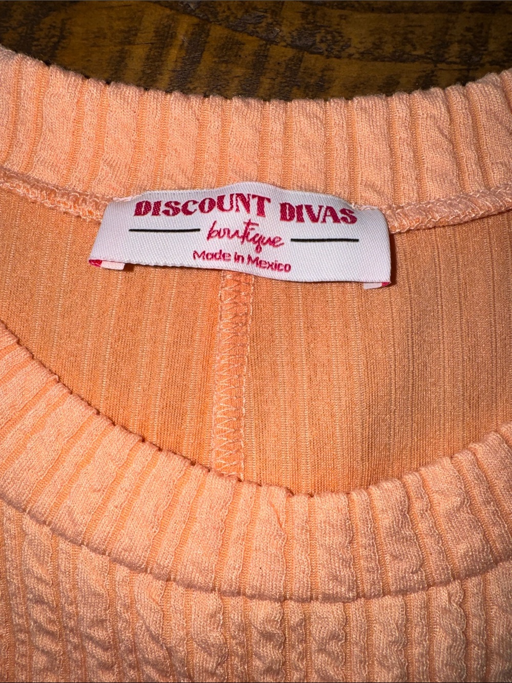 Discount Divas Womens Ribbed Top/Shorts in Peach  Sz XL - Picture 6 of 11